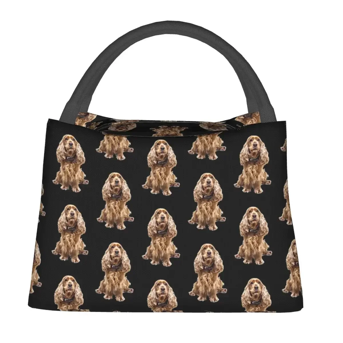 Cocker Spaniel Puppy Lunch Bags Insulated Bento Box Waterproof Lunch Tote Resuable Picnic Bags Cooler Thermal Bag for Woman Girl