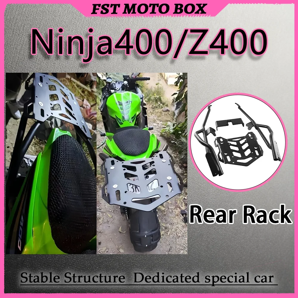 FOR NINJA400/Z400 Modified Rear Rack Thickened Steel Tube Luggage Carrier Top Case Bracket Hollow Load-Bearing Platform