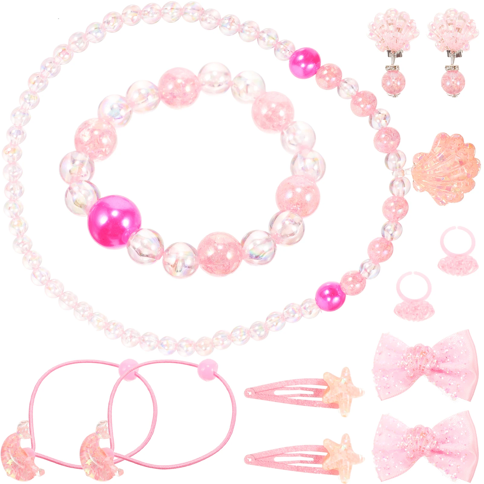 

Shell Backpack Set Girls Jewelry Kids Accessories Little Girl Necklace Bracelet Princess Charm Matching Clothes Dresses Skirts