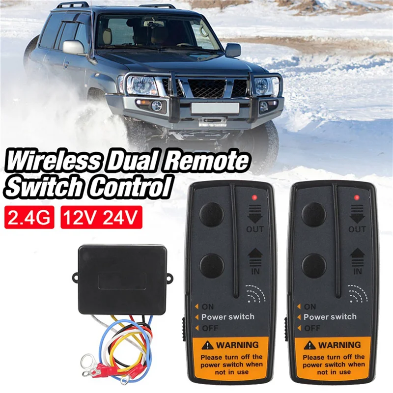 ZIZI 10X 2.4G 12V 24V Electric Winch Switch Controller Universal Wireless Remote Control Recovery 72W