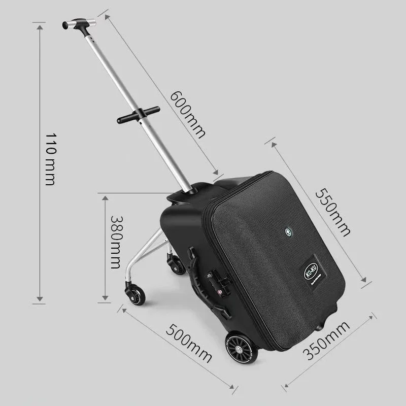 Luggage Children\'s Carrier Can Sit and Ride with Guardrail Removable Trolley Case Expansion 7CM Boarding Suitcase