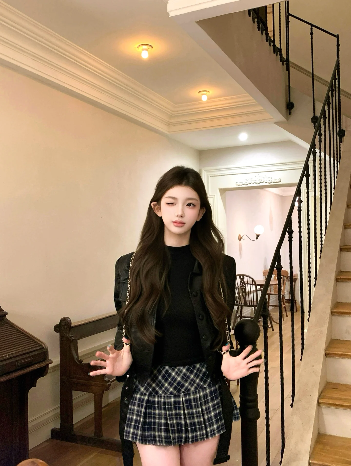 

Мягкая черная куртка из искусственной овчины, повседневное женское пальто с длинными рукавами, теплое и комфортное, JUNSTUDIO YS Leather