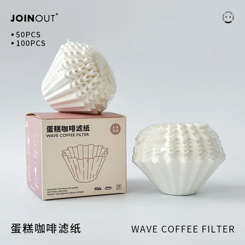 50/100pcs Hand Brewed Coffee Filters,Cake Shape Filter Paper,155 Bowl Shape Filter Paper Wavy 1-2 Cups Portion,NESPRESSO VERTUO