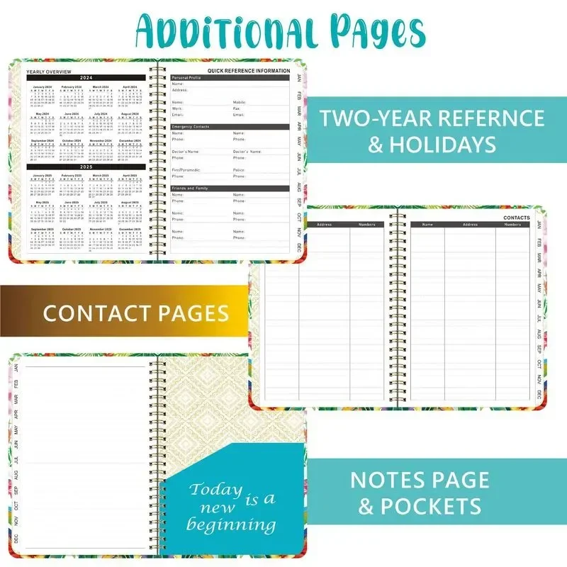 New 2024 Hot Selling Notebook A5 Work Sports Clock In Schedule Notebook Diary Goal Habit Schedule School Office Supplies