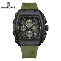 NAVIFORCE Reloj de Cuarzo para Hombre Tendencia de Moda Reloj Cronógrafo Deportivo Pantalla de Fecha Correa de Silicona Manecillas Luminosas 3ATM Resistente al Agua