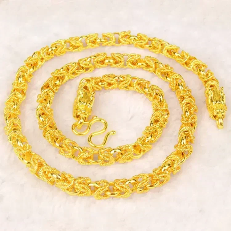 9999 24k Gold Necklace Men Dragon Guan Gong Pendant 9999 Real Gold Necklace