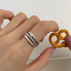 New in 925 Sterling Silver Weave Adjustable Rings For Women Wedding Engagement Luxury Jewelry Accessories Jewellery Moneys 925
