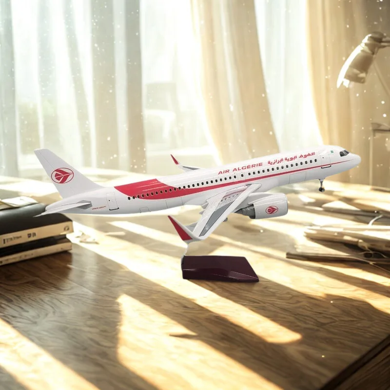 

47CM 1/85 Scale Planes A320 Model Air Algerie Base Airplane Airliner Display Stand Adult Boys For Collections Book Nook