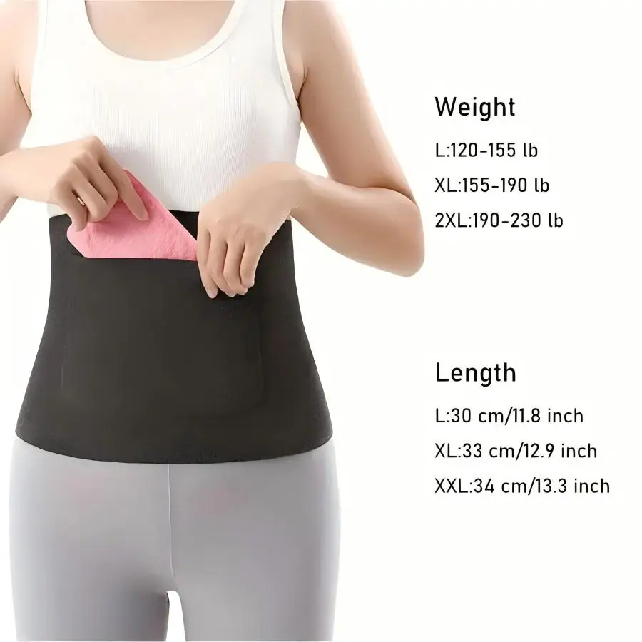 1 Stück Damen-Taillengürtel aus DEvelvet-Stoff mit zwei Taschen, atmungsaktiver Stützgürtel, hält Ihren Bauch warm und schützt Ihren Bauch – Detail 6