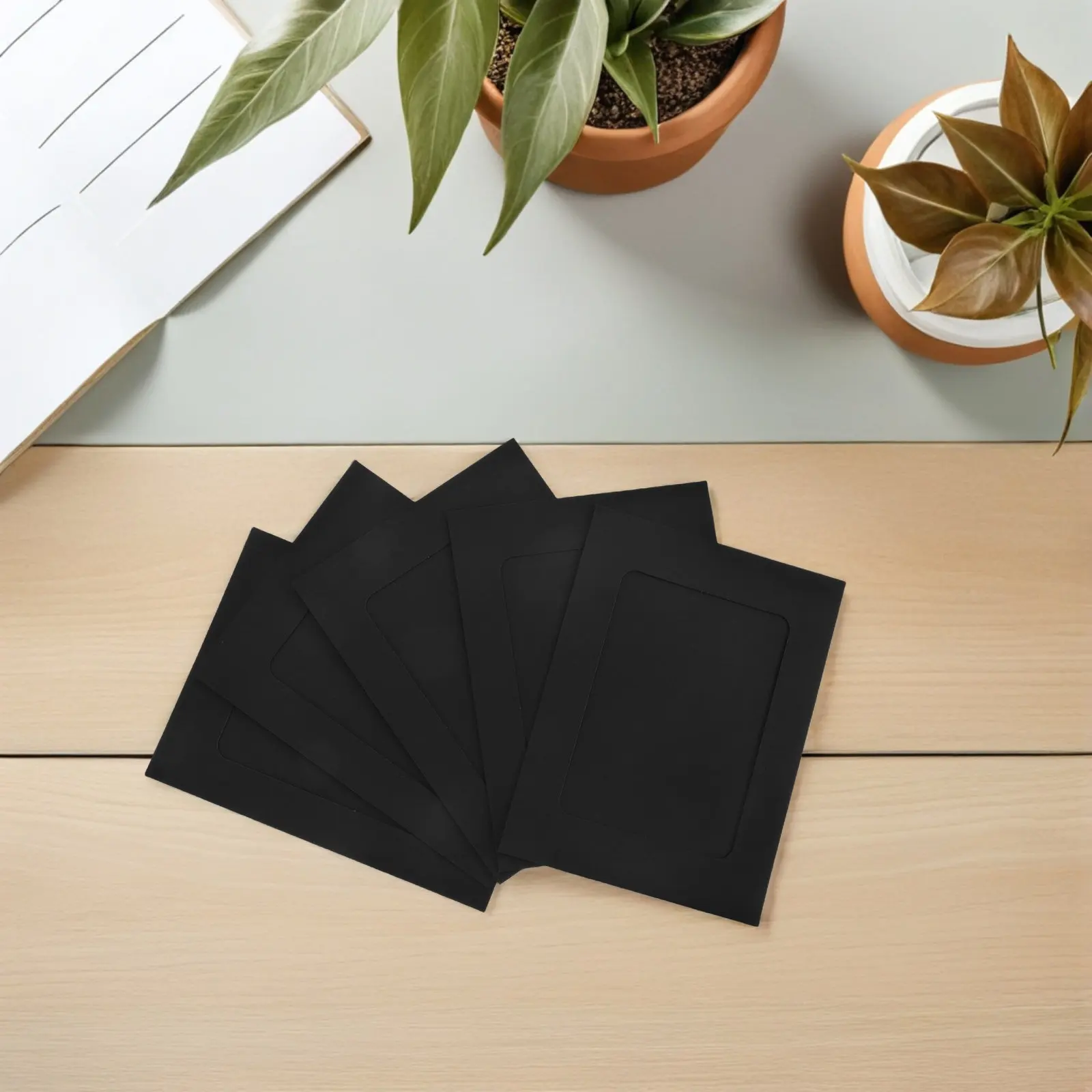 30Pcs Rustic Kraft Paper Picture Frames Creative DIY Hanging Display Photo Frame Set for Wall Decor Black Frame