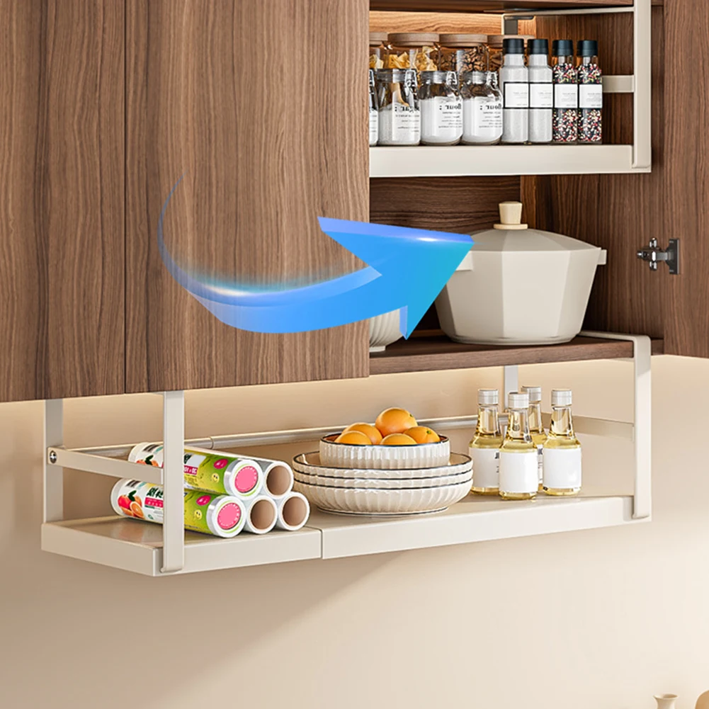 

Выдвижная подвесная полка-органайзер под шкаф для кухонной столешницы, держатель для специй