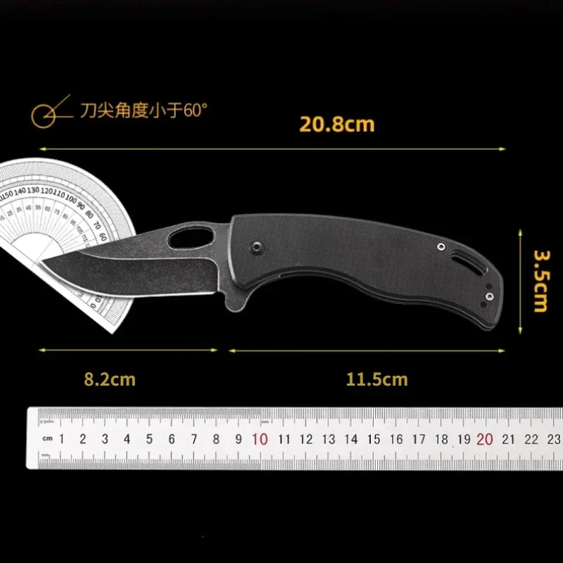 Imagem -04 - Nova Faca Dobrável ao ar Livre G10 Mini Faca Dobrável Portátil Edc Faca Chaveiro de Acampamento de Autodefesa Alta Dureza 440c 2024