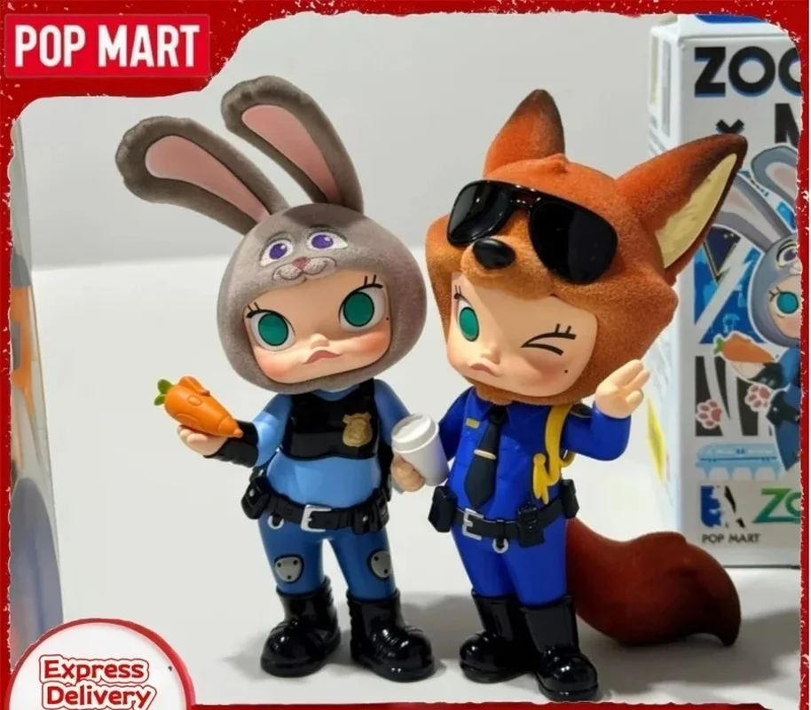 حقيقية Popmart مولي × Zootopia سلسلة التعاون صندوق أعمى العصرية أنيمي الطرفية لعبة مجسمة صندوق غامض جمع هدية