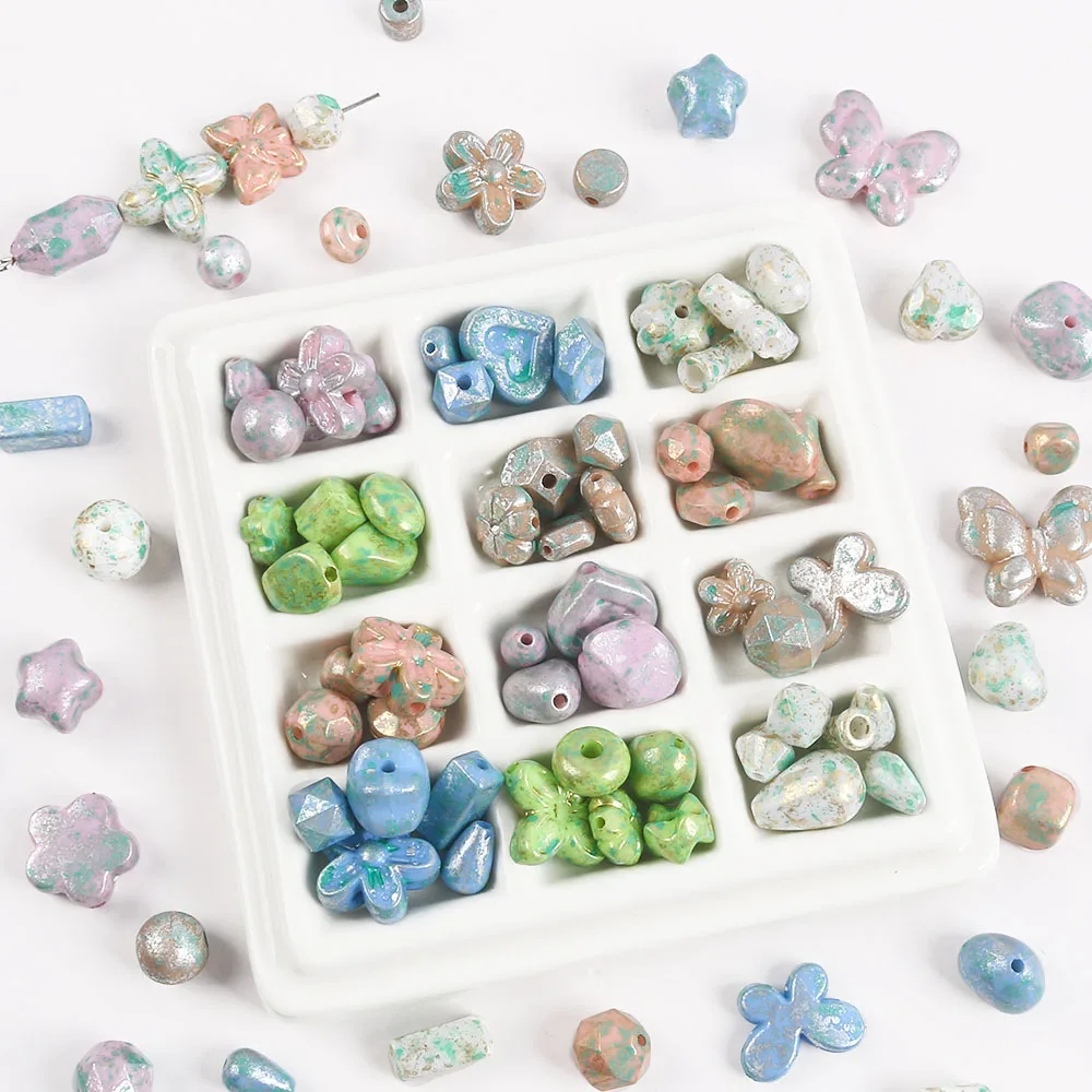 20g/Bag Acrylic Mixed Shape Diy Necklace Bracelet Key Chain Loose Beads Jewelry Making Materials Diy Accessories