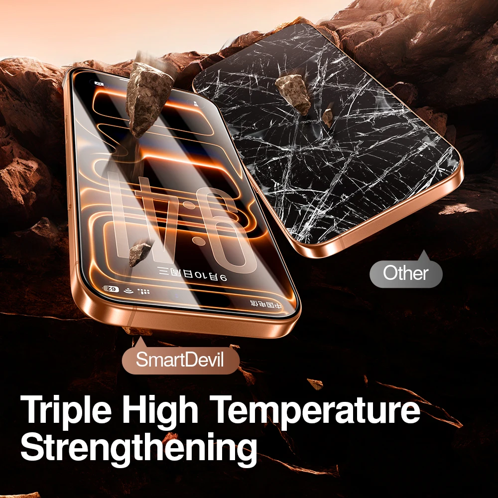 SmartDevil 2/3 Stück Displayschutzfolie HD für iPhone 17 Pro Max 17 Air 16 Anti-Fingerabdruck Panzerglasfolie für iPhone 16 Pro 15