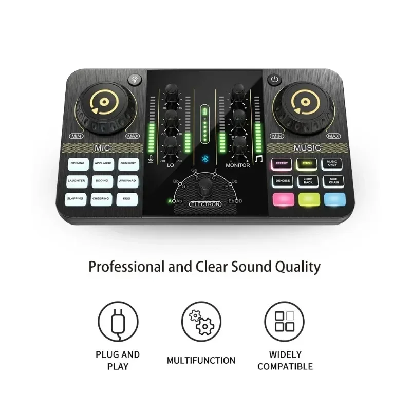 Live broadcast sound card mobile phone computer live streaming host recording device microphone singing 48V microphone