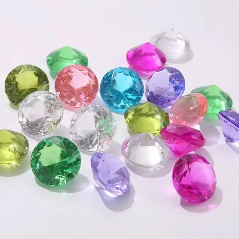 10pcs Crystal Gem Fake Diamond Toy Treasure Chest Pirate Acrylic DIY Art Craft Decorative Gift