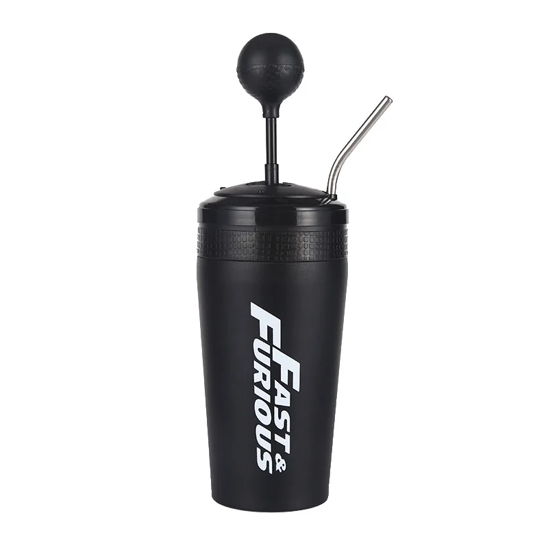 Fast and Furious 10 tasses à eau – Tasses à levier de vitesse avec paille et couvercle, emportez cette tasse au théâtre et ressentez la vitesse et la
