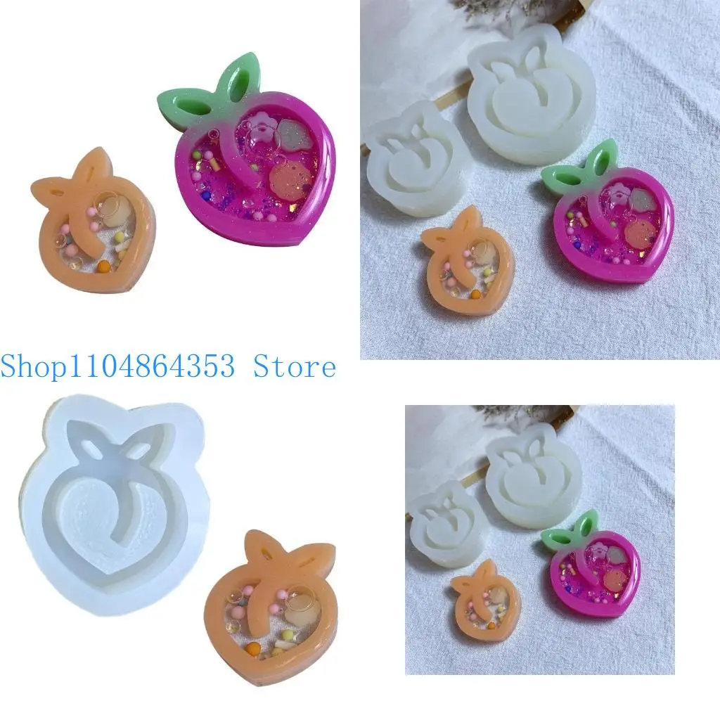 

652F Форма для зыбучего песка, персиковая смола, художественная форма для шейкера, фруктовая силиконовая полая форма