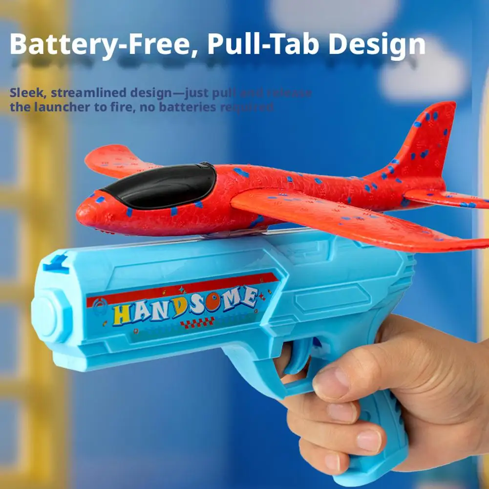 Catapult Airplane Gun Toy Foam Glider Launcher One Click Ejection Shooting Outdoor Sport Game Kids Boys Birthday Gifts 2026