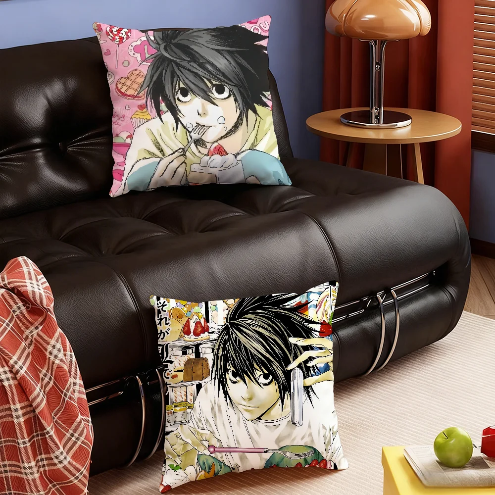 

Classic Anime D-Death Note Cool Pillow Case Sofa Living Room Bedroom Headboard Backrest Square Cushion Nap Time