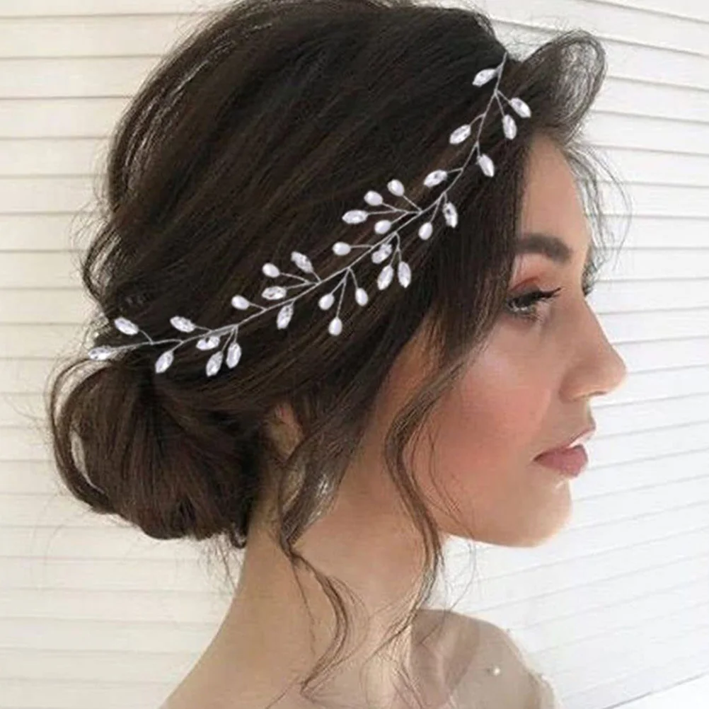 ديكور حجر الراين اللؤلؤ الشعر الكرمة للنساء الزفاف تصفيفة الشعر التبعي أنيقة رشيقة نظرة محسن لامعة