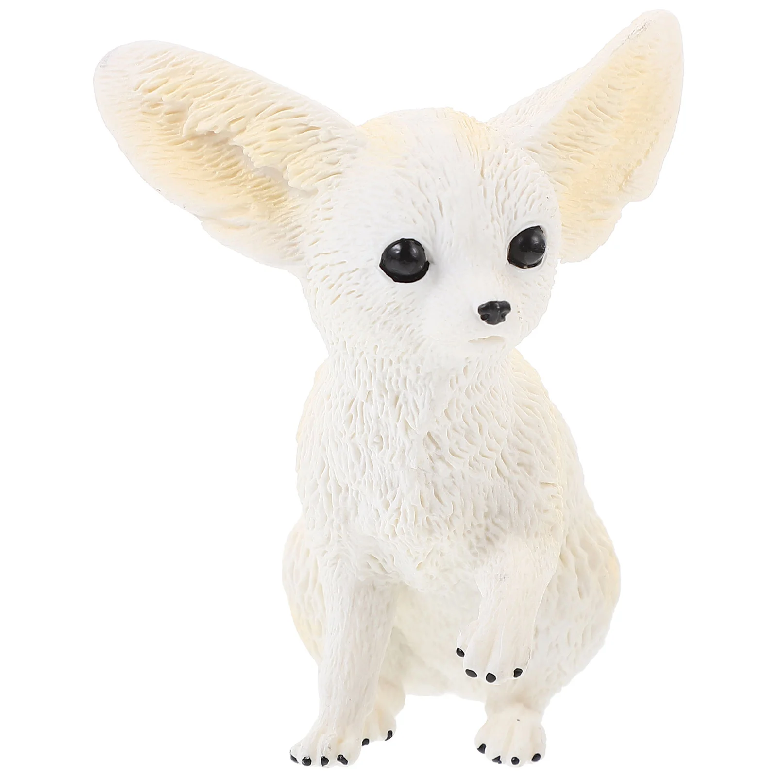 Simulated Desert Wild Fox Big-eared Model Ornaments Realistic Animal Toy Figurine Toys Children’s Desktop Decor Statue