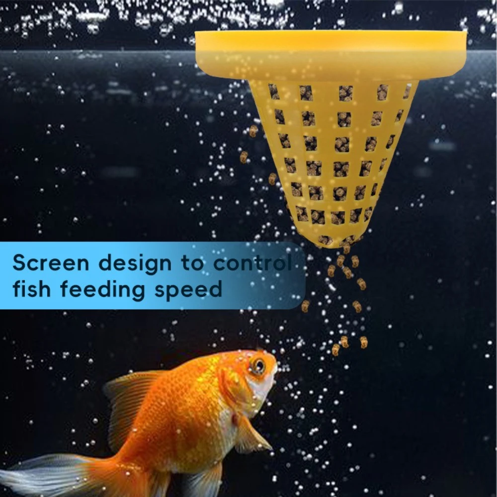 

Home Fish Tank Decoration Aquarium Floating Feeder Plastic Fish Food Feeder High Quality Tapered Hopper Basket Conical Feeder