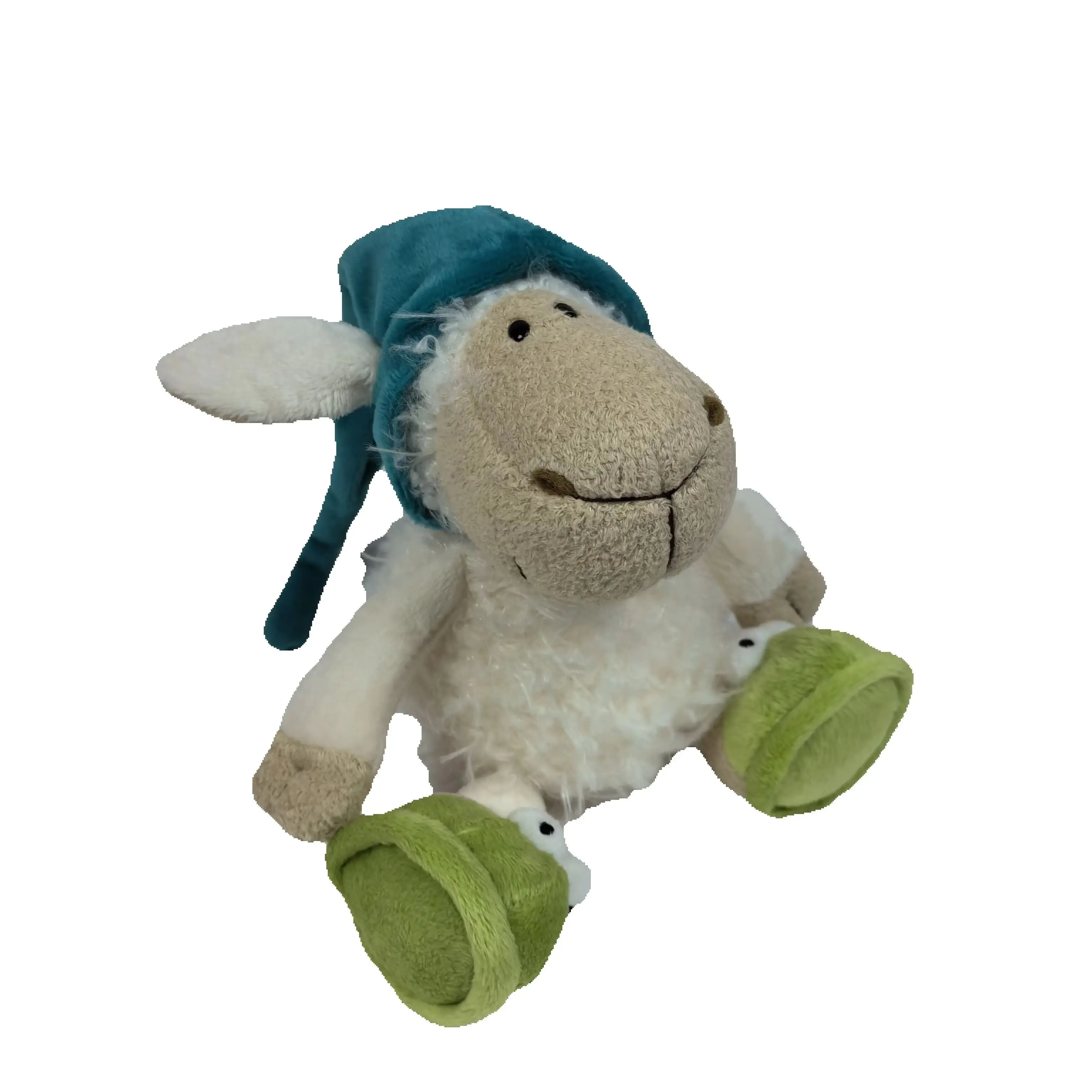 25-75cm Blue Sleeping Cap Sheep Stuffed Plush Toy Soft Doll Animals Lamb Girls Baby Kids Birthday Gift