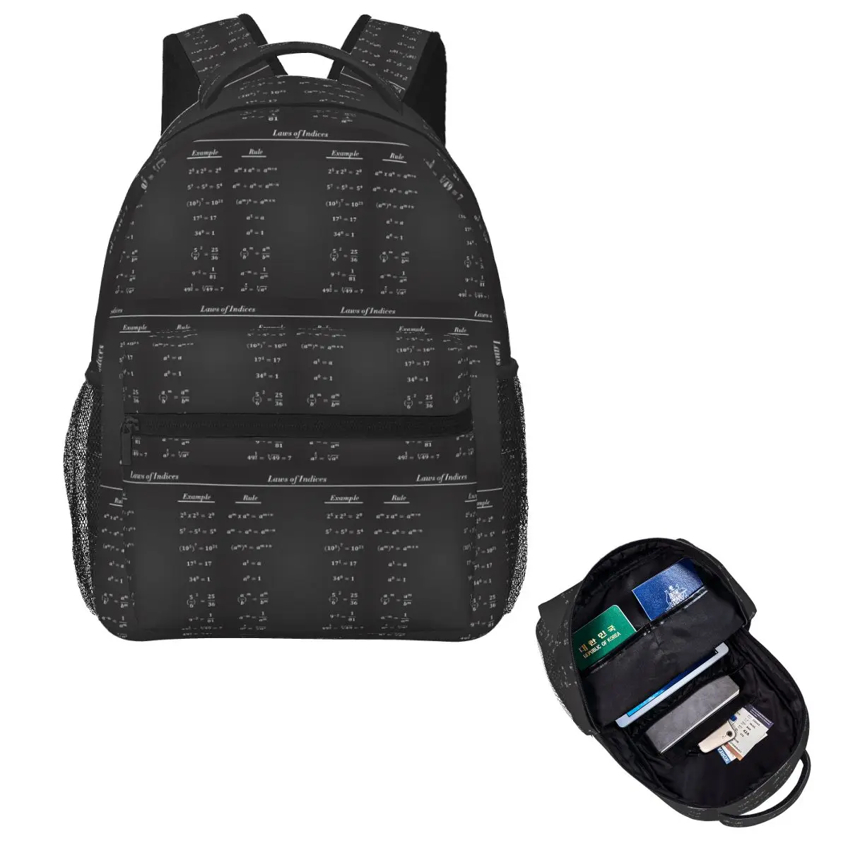 

Formula Of Indices Student Backpack School Bag Hiking Travel Daypack for Men Women Fashion Bookbag Shoulder Bags