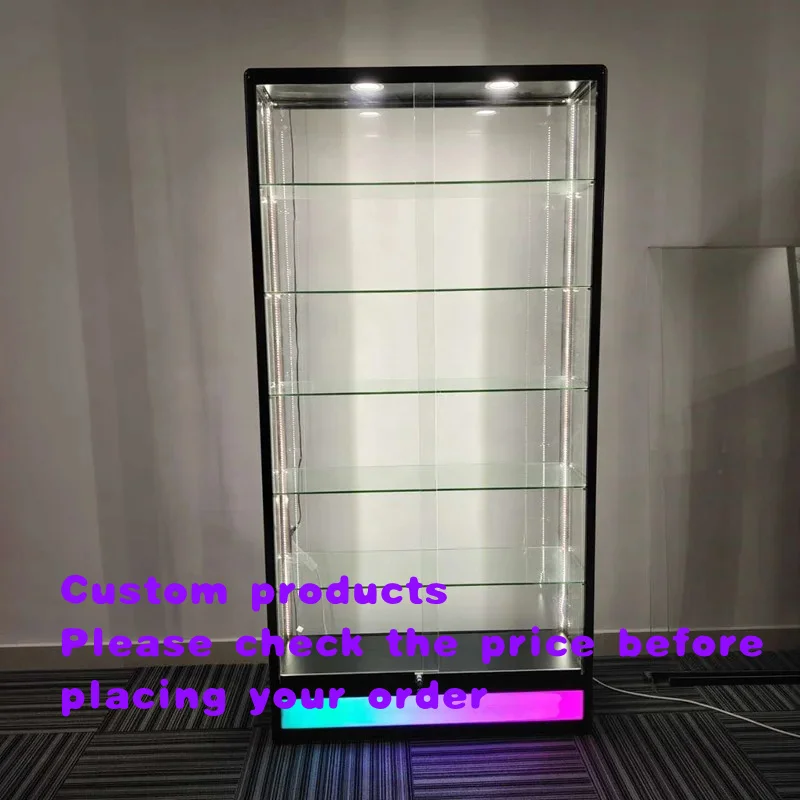 custom.High Quality Retail Furniture Lockable Glass Showcase Display Cabinet with LED Lighting  Glass  Vitrine