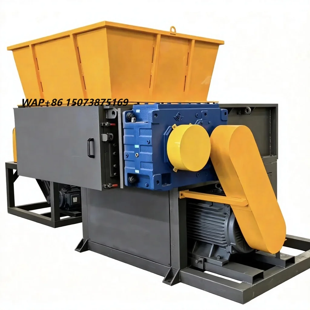 Automatic Feeding Single Shaft Shredder Waste PET Bottles Plastic Scrap Recycling Processing Machine