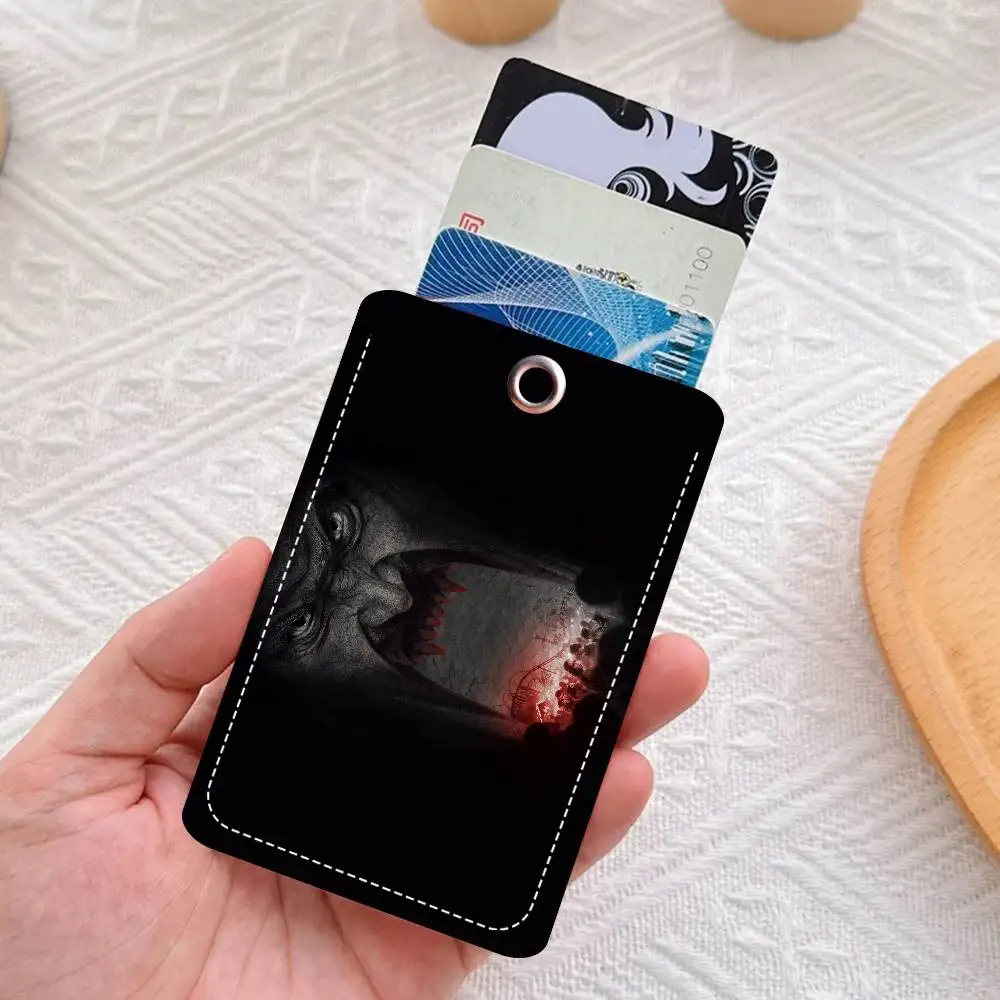 H-Hellfest PU Soft Leather Rectangular Key Card Holder Induction Elevator Protection Cover Youth Faion Accory