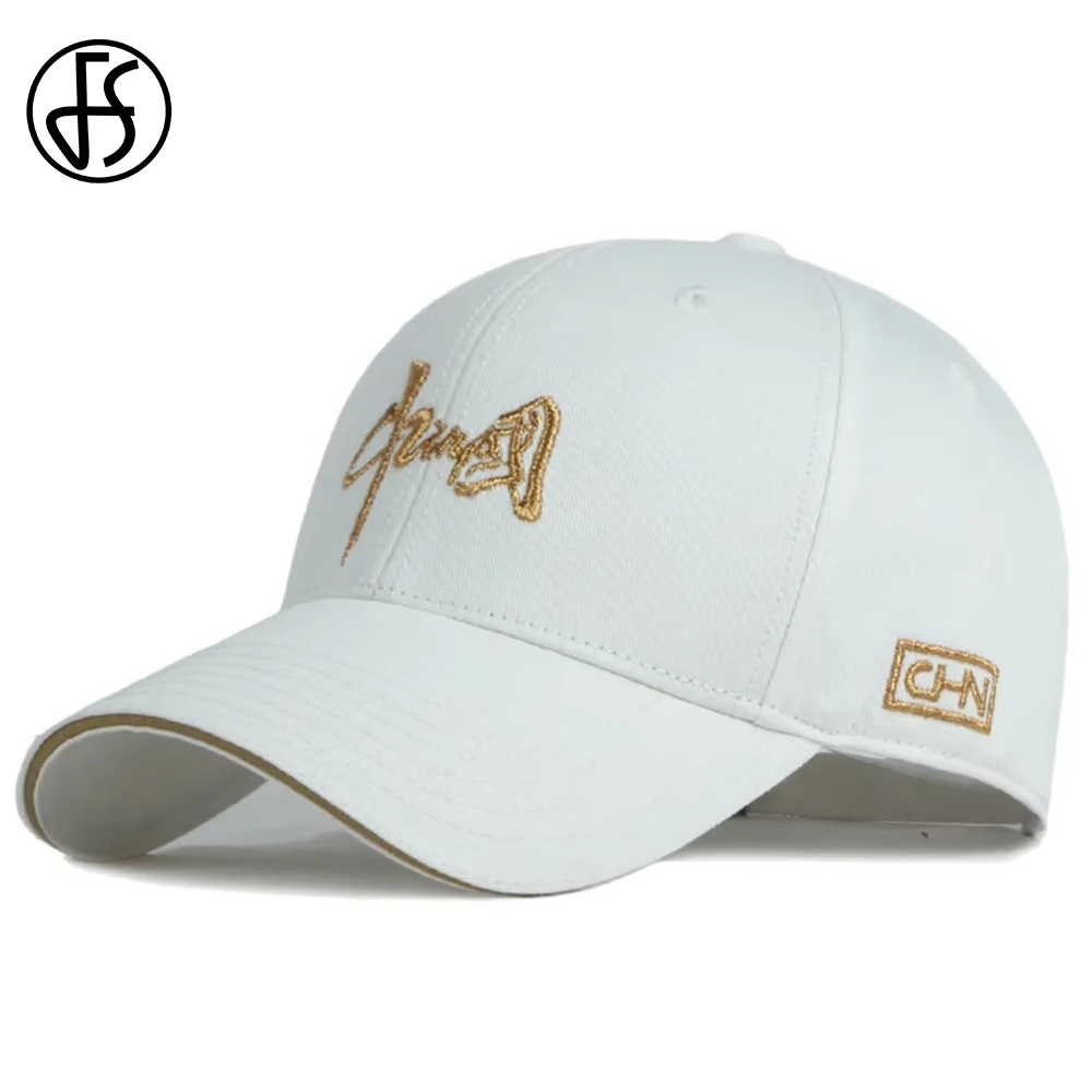 FS gorra de béisbol blanca dorada de verano Para hombres, Gorras de algodón Para mujeres, Gorras de camionero de calle, sombreros de Golf Para deportes al aire libre, Gorras Para Hombres 2025