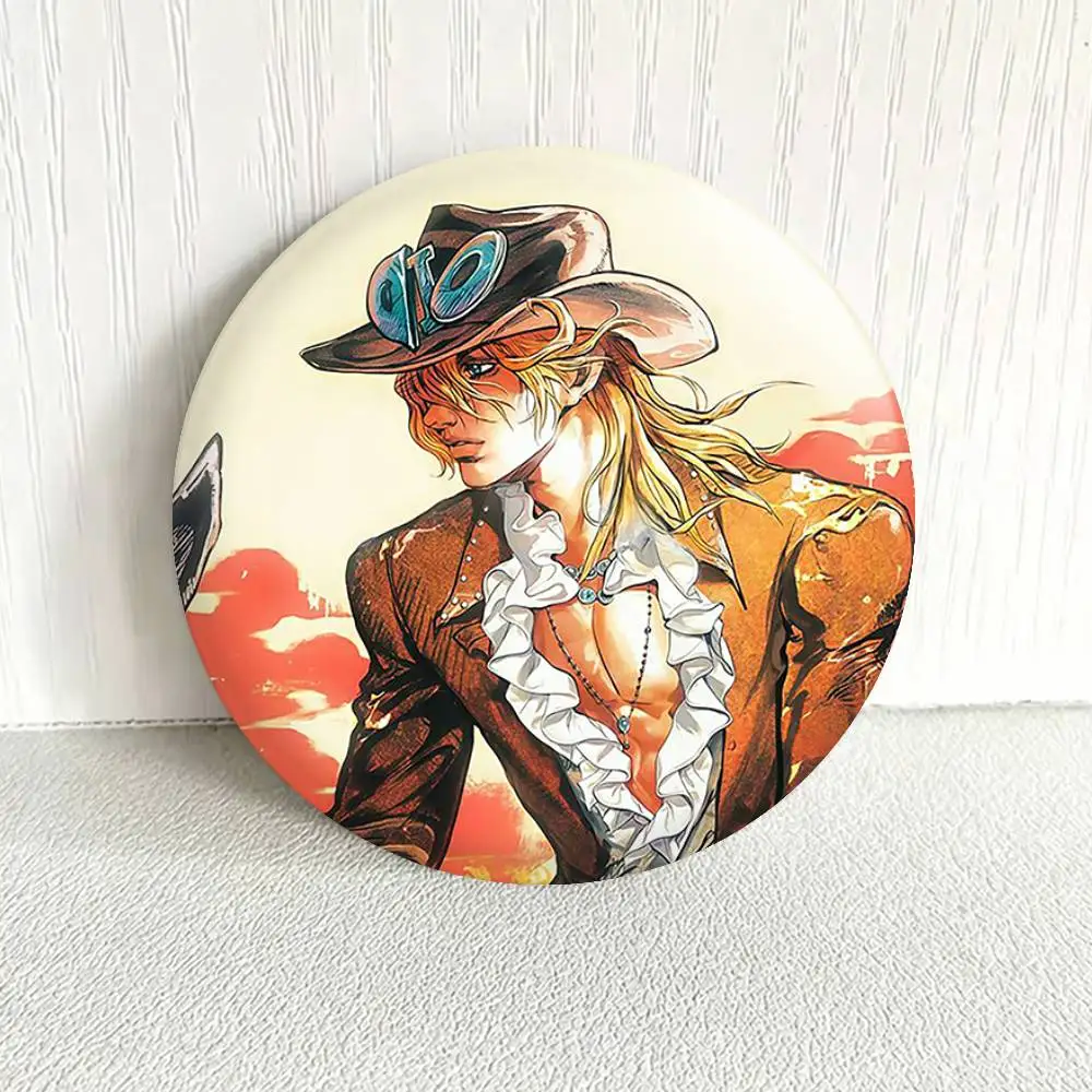 J-Jojo B-Bizarre A-AdventureS Laser Badge Applicable For Backpack Clothes Hats Decor Creative Accessories