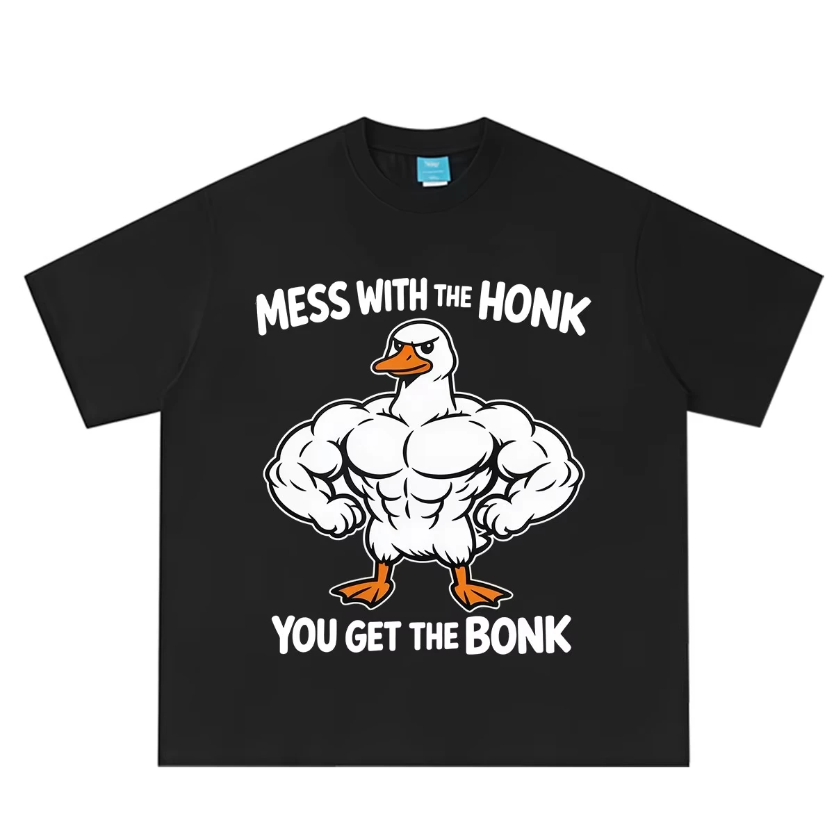 Mess with The Honk You Get The Bonk Funny Duck Meme Tshirt Men Women Hip-hop T-shirt Summer Loose Casual Cotton Fashion T-shirts