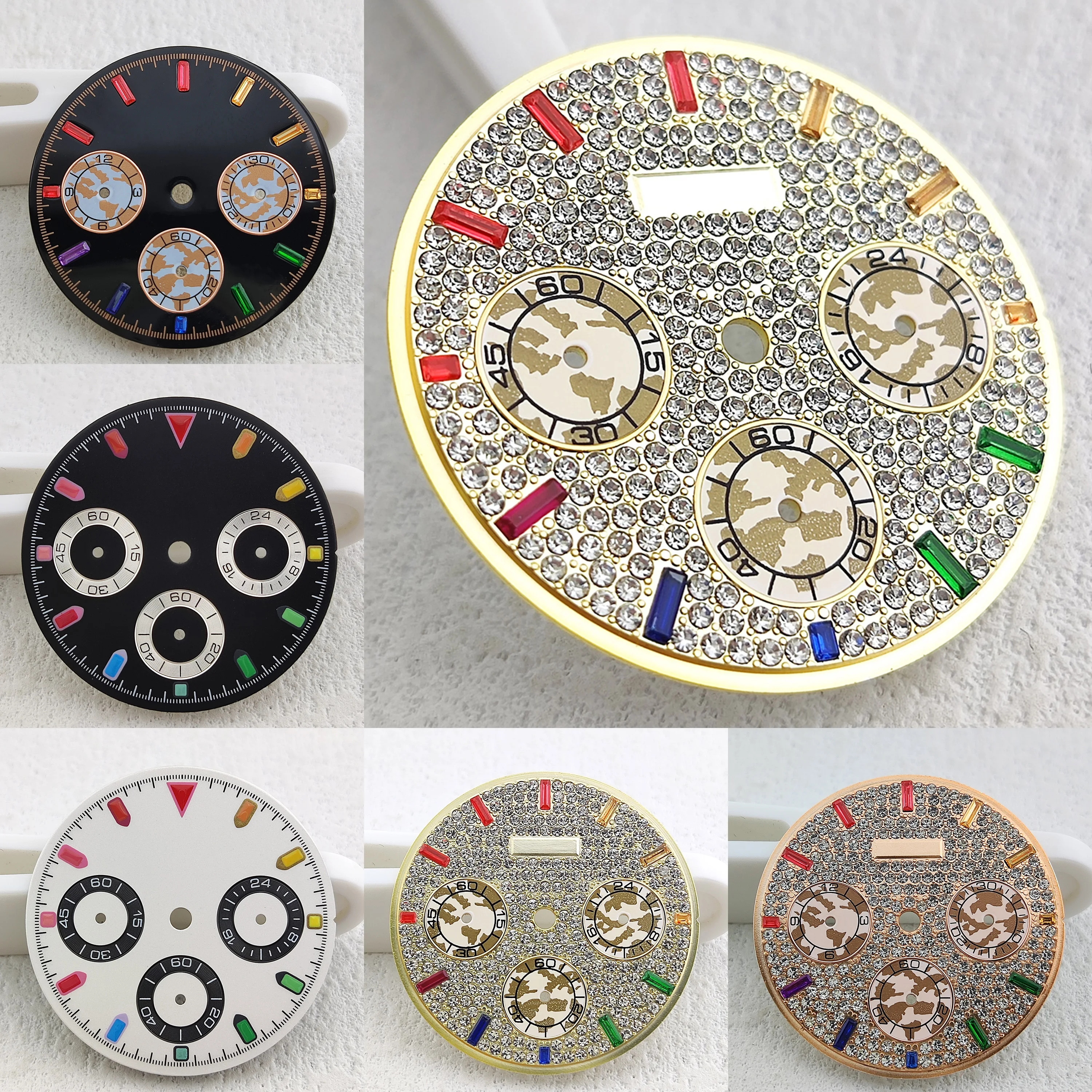 VK63 dial 29.5mm watch dial Replacement accessory fit VK63 Quartz movement Custom Logo panda dials Timing code dial