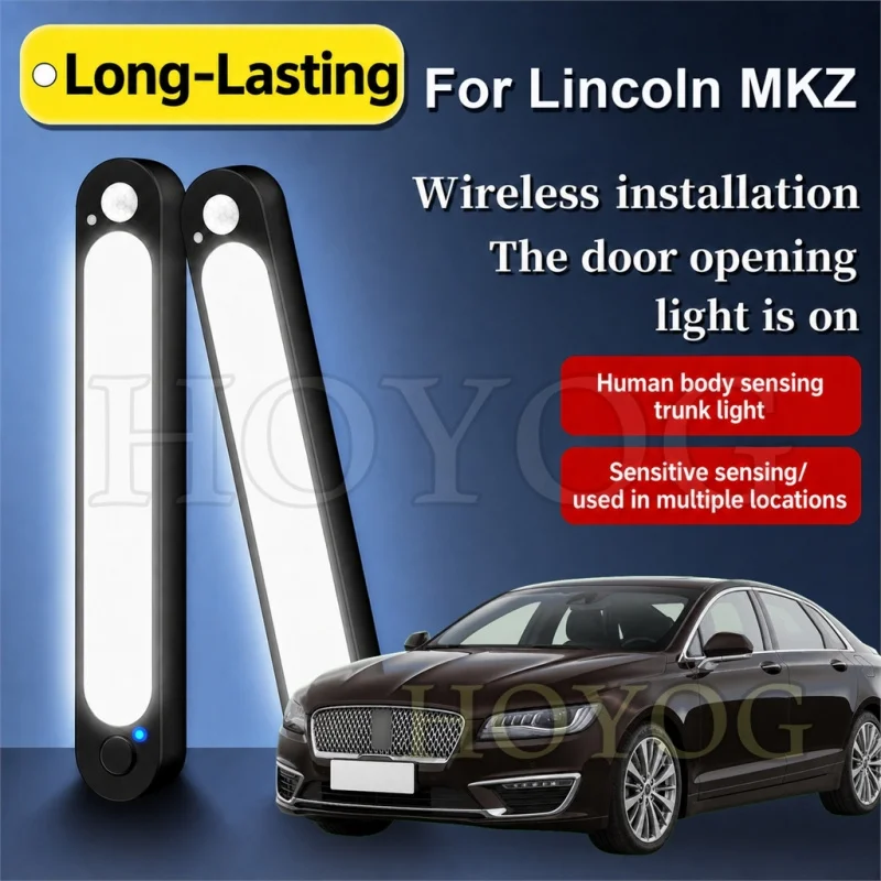 For Lincoln MKZ 2006-2020 Car Trunk Light LED Lamp Wireless Sensor Type C Charging Boot Cargo Light Sedan Interior Cabin