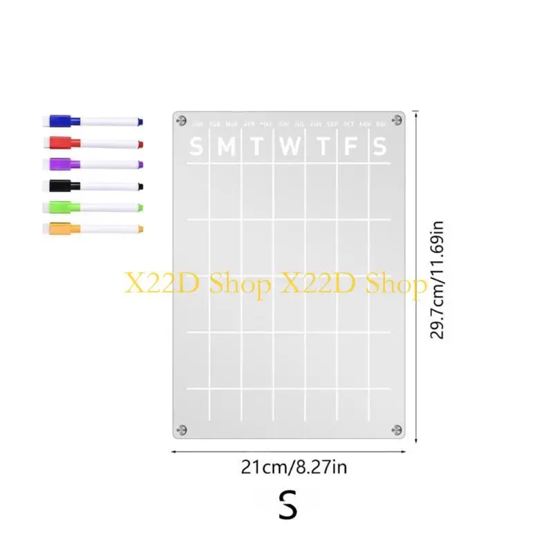 X22D Weekly Planner Board for Fridge Weekly Calendar with 6 Whiteboard Pens Magnet Week Calendar Marker