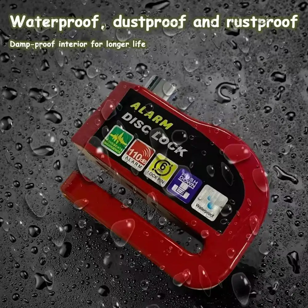 Motorcycle Alarm Lock 3colors Waterproof Anti-Theft Security Padlock With Alert For Bicycle E-Bike Safety Protection Accessories - view 3