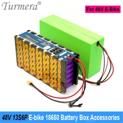 Turmera 48V 52V E-bike Battery Box 13S6P 18650 Holder with Welding Nickel 13S 20A BMS for E-scooter or Electric Bike Battery Use