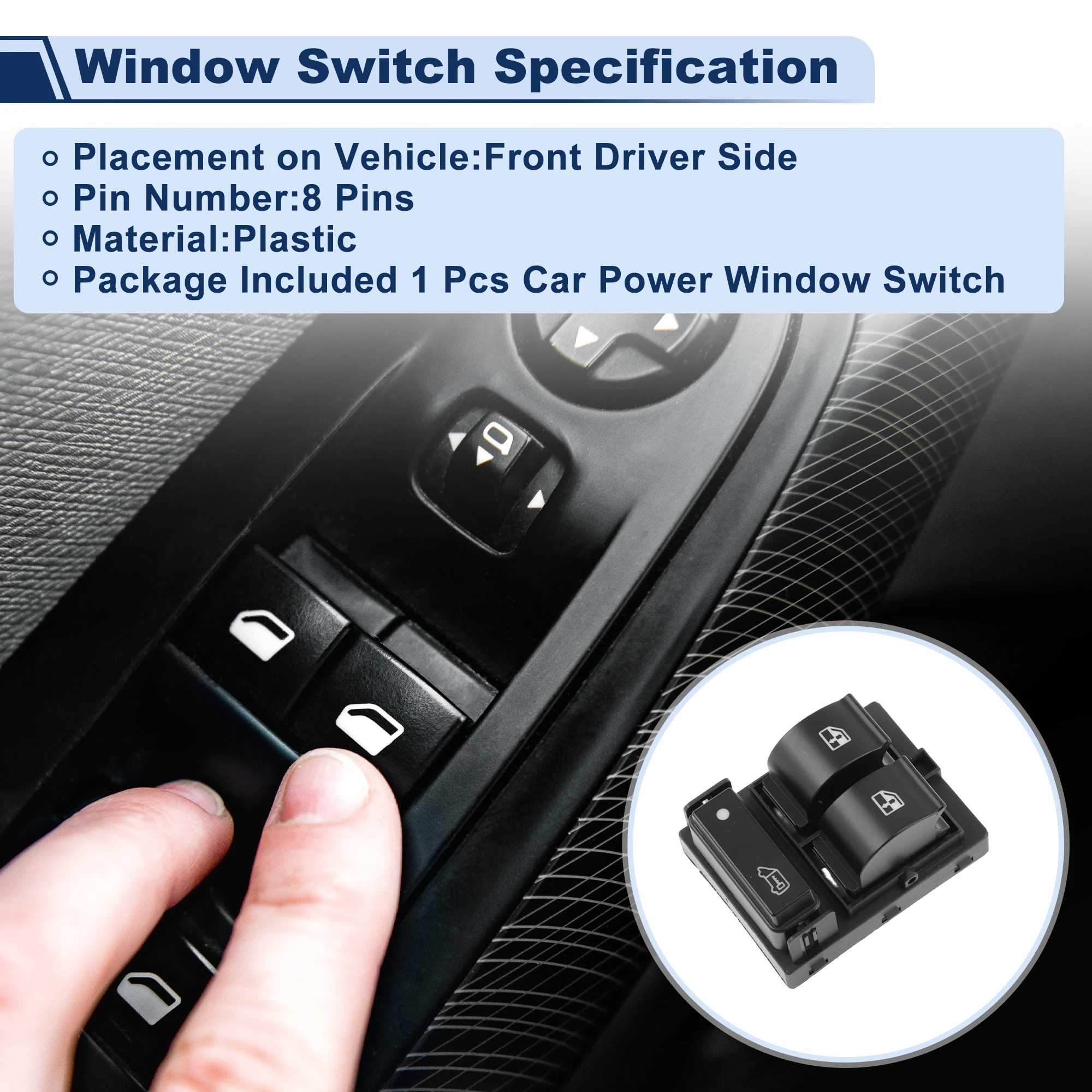 UXCELL Power Window Switch for Citroen JUMPER II Bus 2.0 BlueHDi 110 15-19 No.6490AZ