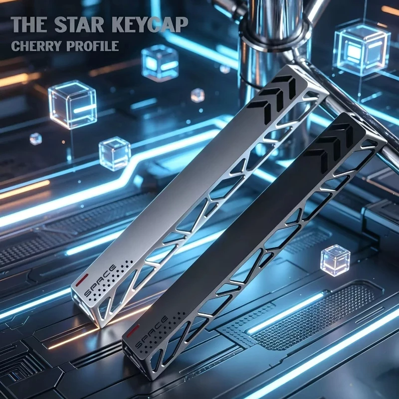 Boundary Metal Theme Keycaps Set Aluminium Cherry Profile Custom Original Handmade Light-transmitting Keycaps for Keyboard DIY