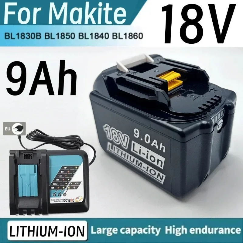 

For Makita New original battery100% li-ion replaceme power tool battery 18v 9Ah BL1860 BL1850B BL1850 BL1840 BL1830 bl1850b