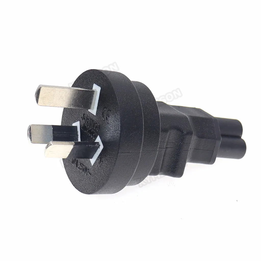 Australia Standard Plug to IEC320 C5 AC Power Adapter, AU China New Zealand Male to C5 Female PDU/UPS Server Plug Converter