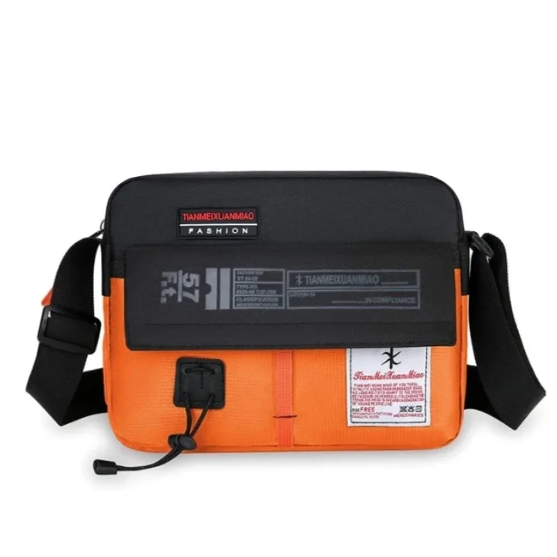 

New Horizontal Shoulder Bag Outdoor Leisure Messenger Bag Fashion Handbag Nylon Bag Color Contrast Bag