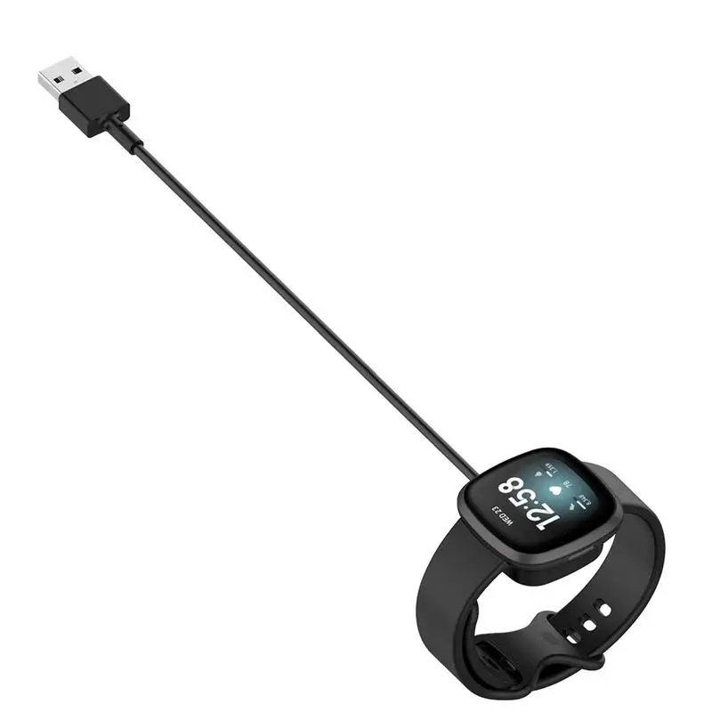 0.3M/1M สำหรับ Fitbit Versa 4/3สมาร์ทวอท์ช USB ชาร์จสายเคเบิลอะแดปเตอร์ Fitbit Sense 2สมาร์ทวอท์ชเปลี่ยนอุปกรณ์เสริม