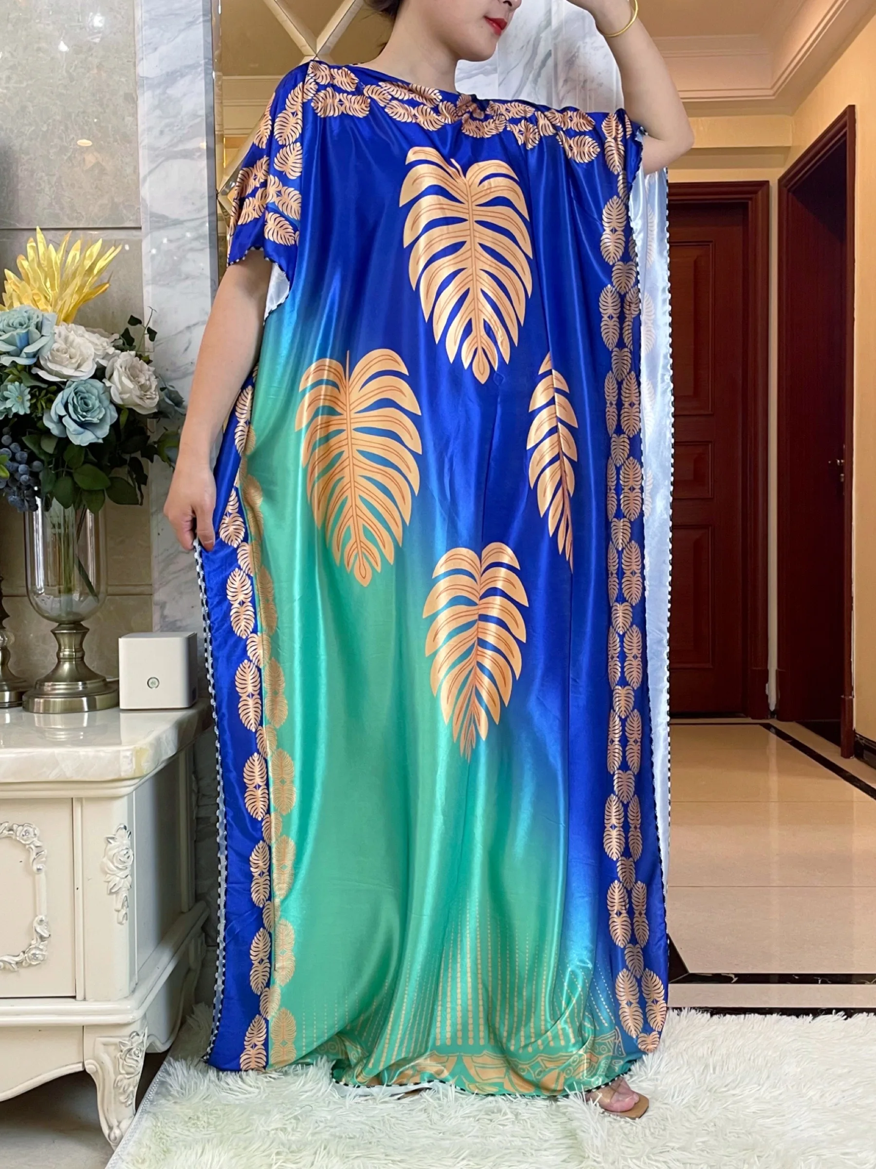 Vestidos kaftan para mulheres muçulmanas, Índia Caftan, roupa tradicional, tecido estampado, roupa maxi casual, feminina, verão, 2023