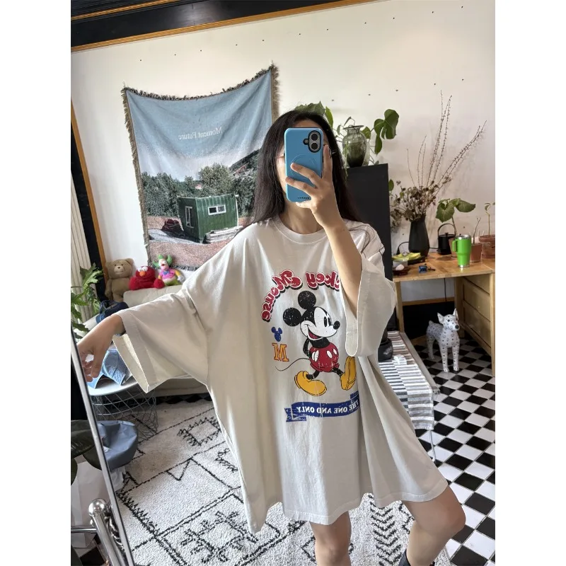 

New MINISO Disney Mickey 3D Printed Cartoon Pattern Short-sleeved Casual Fashion T-shirt Sports Breathable Quick-drying Top