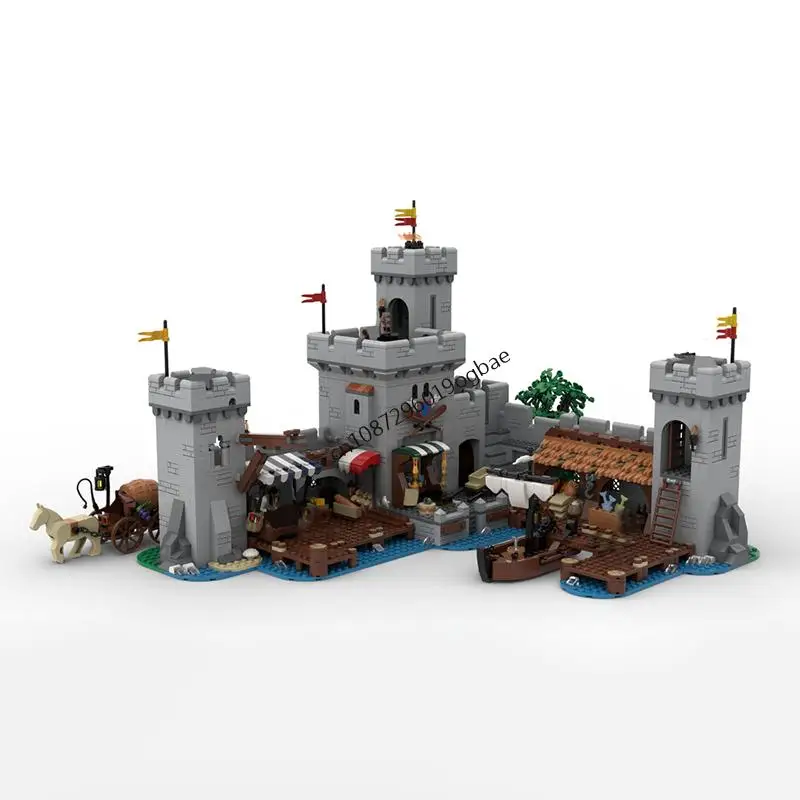 

New 2803Pcs Moc European Medieval Street View Port of Lion Knights Model Diy Creative Ideas Kids Toy Birthday Gift Custom Puzzle